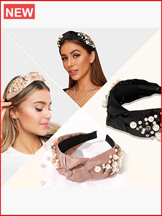 6 Pack Padded Pearl Headbands for Women No Slip Hair Accessories main image 5